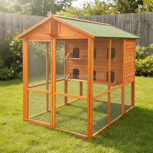 SDB008 Luxe Moderne Vogelvolière Massief Houten Buitenverblijf voor Huisdieren met Knoopsluiting Asfalt Dak voor Papegaaien en Duiven - Product Image 3