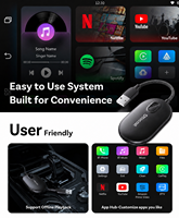 Ottocast Boîtier AI Portable 2-en-1 CarPlay Android Auto BT5.4 Adaptateur de Commande au Volant USB/WiFi Vente en Gros pour Agences