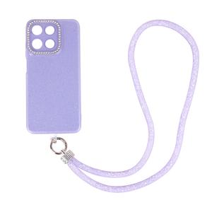 เคสโทรศัพท์หัวฉีดน้ำมันมันวาวมีสายคล้องยาวและเพชรกรอบเลนส์เพชรเทียม - Product Image 3