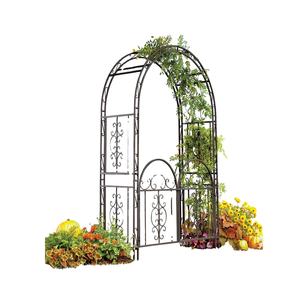 Personnalisé facilement assemblé durable étanche <span class=keywords><strong>en</strong></span> <span class=keywords><strong>fer</strong></span> <span class=keywords><strong>forgé</strong></span> métal mariage jardin arche avec porte <span class=keywords><strong>plantes</strong></span> <span class=keywords><strong>plantes</strong></span> <span class=keywords><strong>grimpantes</strong></span> support - Product Image 1