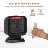 Pemindai Barcode LED QR Omnidirectional Luckydoor Factory Wired USB Linux/Android/Windows untuk Supermarket, Desktop, 1D 2D, Stok