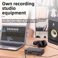 Tarjeta de Sonido USB XTUGA M22D Pro de Metal para Estudio, Interfaz de Grabación con Cancelación de Ruido para Estudio, Transmisión en Vivo, Computadora/Teléfono