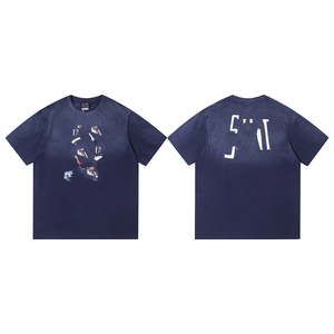 <span class=keywords><strong>T</strong></span>-shirt tendance Saimt Michell pour hommes, style streetwear américain, 100% coton, délavé à l'acide, vintage, manches courtes, vente en gros - Product Image 2