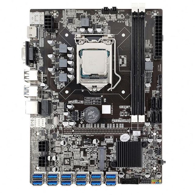 B75 Motherboard 12 PCIE to USB LGA1155 DDR3 4GB 1600Mhz RAM+G1620 CPU+SATA Cable B75 LGA1155