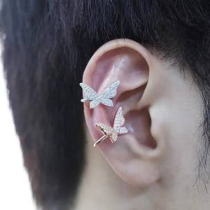 Butterfly Clip On <b>Earrings</b> Zinc Alloy Micro Insert Adjustable Party Fashion Ear Clips - Product Image 1