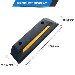 600mm4kg交通制御ヘビーデューティー反射カーストッパーゴムとプラスチックホイールストップ - Product Image 5