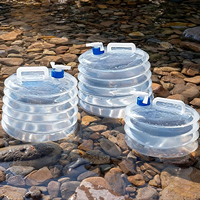 Conteneur d'eau pliable 5L sans BPA, gourde portable pour le stockage d'eau en extérieur, bidon pour le camping