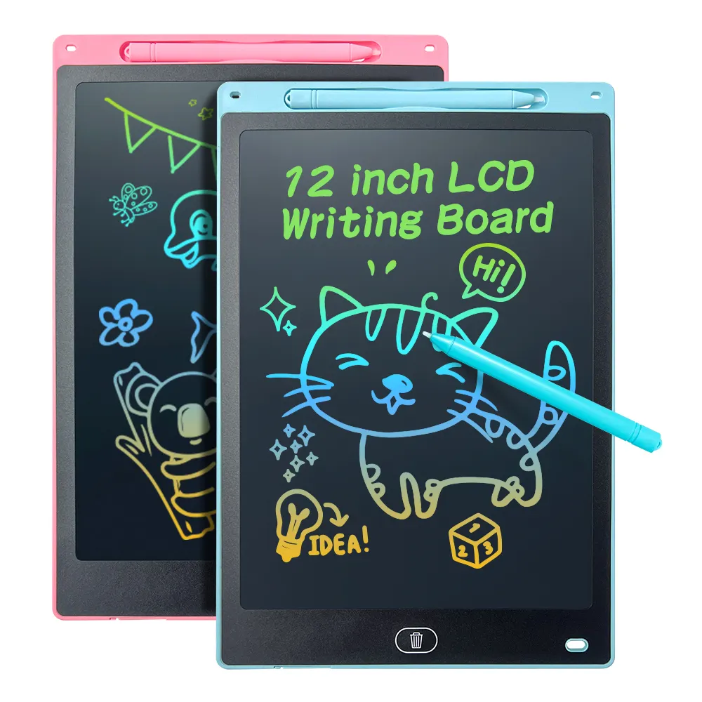 لوحة رسم معالجة للعلم قابلة للمسح لوح رسم محمول LCD كتابة لوحي 12 بوصة للأطفال