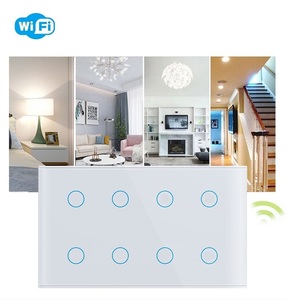 Sản phẩm nhà thông minh Wifi cảm ứng chuyển đổi <span class=keywords><strong>8</strong></span> gang với Tempered Glass tấm thông minh <span class=keywords><strong>8</strong></span> Nút chuyển đổi ánh sáng điều khiển từ xa cho khách sạn - Product Image 4