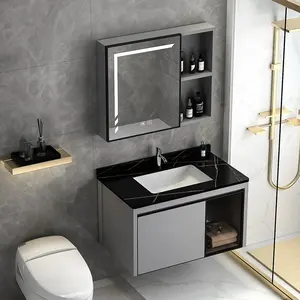 Custom Cheap Bathroom Vanity Sets Modern Apartment Rectangle China Cabinet Wall Mounted