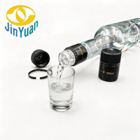Bouchon de bouteille en plastique à personnalisation profonde, anti-fuite, avec anneau inviolable, fermetures en plastique durables inviolables pour whisky et vodka