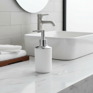 Vente en gros d'usine Bouteille de désinfectant pour les mains en PP ABS chromé blanc 65x65x175cm Distributeurs de savon liquide - Product Image 3