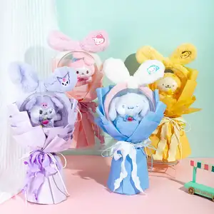 Karikatür benim melodi Melody mi Cinnamoroll Kt kedi peluş bebek oyuncak Sanrio buket hediye kutusu sevgililer günü noel mezuniyet hediyeler