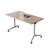 Table de conférence mobile multifonctionnelle extensible, pliable, pour la formation, longue table de bureau, grande table de bureau en mélamine