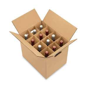 Luxure tube rond transport expédition <span class=keywords><strong>carton</strong></span> kraft 12 bouteilles de vin emballage papier boîte cadeau - Product Image 1