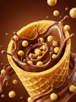 Cornets de gaufres croustillants à la crème chocolatée, marque privée OEM, fournis par l'usine, collation sucrée pour enfants, biscuits cornets croustillants au chocolat