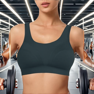 Brassière de sport respirante de haute qualité à bretelles longues et col carré, idéale pour le yoga et le fitness, avec coussinets amovibles - Product Image 2
