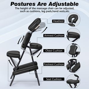 Fauteuil de massage pliable et réglable en cuir PU de luxe moderne, portable pour chambre, salon, extérieur, salle de sport, école, et chaise de tatouage - Product Image 2