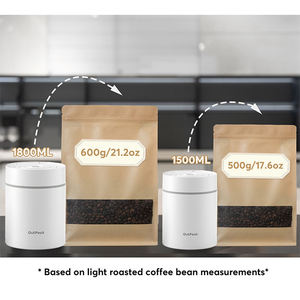 OUTPEAK <span class=keywords><strong>Kilo</strong></span> Auto Vacuum Coffee Canister 500g/17.6oz Coffee Beans One Button Vacuum Sealing Stainless Steel Portable - Product Image 3