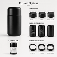 Frascos de Vidrio Personalizados de 4oz, 8oz y 16oz, Herméticos, para Guardar Flores, Cogollos, Hojas de Tabaco, Color Violeta Negro, con Protección UV