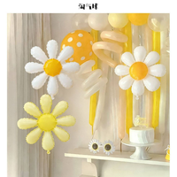 Balon Bunga Daisy CYmylar untuk Satu atau Dua Dekorasi Pesta Keren, Dekorasi Pesta Ulang Tahun Bertema Daisy untuk Anak Perempuan, Dekorasi Baby Shower