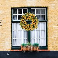 Tenture de porte faite à la main tenture murale guirlande de décoration de tournesol de Noël