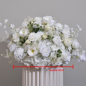 Nouvelle boule artificielle de 80 cm en hydrangea et rose pour décoration de table de mariage, présentation de demande en mariage, vitrine, salle d'exposition, allée, décoration par injection - Product Image 6