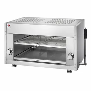 Professionale ad alta efficienza salamandra elettrica Grill forno da banco BBQ durevole in acciaio inox spazzolato superficie alimentato a Gas