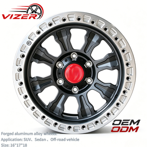 Ruedas Todoterreno <span class=keywords><strong>VIZER</strong></span> 6x139.7 / 6x135 Forjadas en Aluminio 6061-T6 con Acabado Negro para  y Otros Vehículos Todoterreno - Product Image 1