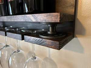 תעשייתי סגנון יין מתלה קיר רכוב צף מדף צינור תליית מדפי עם זכוכית בעל - Product Image 3