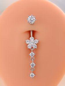 Anello da <span class=keywords><strong>ombelico</strong></span> pendente in argento e oro, <span class=keywords><strong>piercing</strong></span> clicker per <span class=keywords><strong>ombelico</strong></span>, anello da <span class=keywords><strong>ombelico</strong></span> pendente in acciaio inossidabile ipoallergenico - Product Image 5
