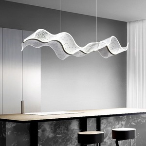Lámpara de Araña Moderna y Sencilla de Acrílico con Cinta para Hoteles, Bares, Restaurantes, Blanco Cálido para Oficinas de Ventas, Recepciones, Vestíbulos de Hotel - Product Image 5