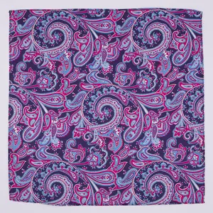 Manxiang Custom Print Men Handkerchief Paisley Floral 100% Pure Organic Silk Square Pocket