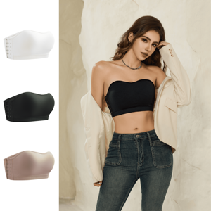 <span class=keywords><strong>Sujetador</strong></span> <span class=keywords><strong>sin</strong></span> tirantes con gancho lateral Evenyoung, bralette invisible <span class=keywords><strong>sin</strong></span> costuras con banda antideslizante para mujer - Product Image 1