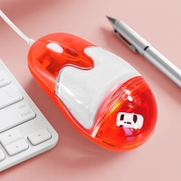 Souris filaire USB ovale en acrylique avec logo personnalisé, motif animal classique, liquide aquatique unique, pour ordinateur