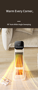 Quạt sưởi điện tháp 2000W di động, sử dụng công nghệ gốm PTC, hẹn giờ 12 giờ, điều khiển từ xa, hiệu ứng lửa 3D, làm nóng nhanh cho mùa đông gia đình - Product Image 6