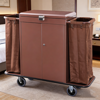 Chariot de service hôtelier pour le nettoyage et le linge, chariot de chambre pour personnel hôtelier, équipement personnalisable en métal