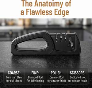Multifunctional Double Sided Stainless Steel Eco-Friendly Household Kitchen <b>Knife</b> Scissors Fast Edge Grinding Stone <b>Sharpeners</b> - Product Image 4