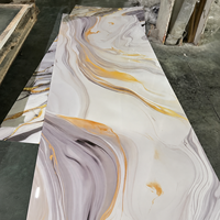 Panneau mural SPC UV 1220*2900mm, décoration d'hôtel et de maison, plaque en PVC marbré, plaque rigide en PVC marbré pour la décoration murale