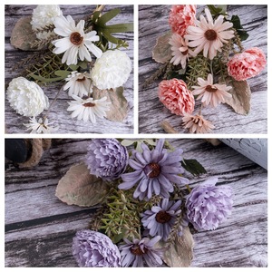 Ramo de Flores Artificiales Jixiang Lulian Daisy, Tela Plástica Tejida, Decoración para Bodas y Hogar CF01218C - Product Image 3