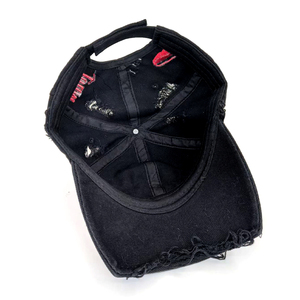 Venta al por mayor de lujo Vintage personalizado en blanco Unisex 100% algodón liso 6 paneles rayas Rojo labio deporte <span class=keywords><strong>gorra</strong></span> de béisbol - Product Image 4