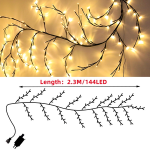 Decoraciones de Navidad para el hogar, plantas artificiales, flores, árbol, <span class=keywords><strong>sauce</strong></span>, luces de ratán, 2023 LED, pared, dormitorio, sala de estar, 144 - Product Image 5