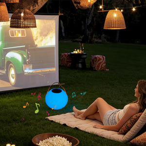 Lampes décoratives LED RGB portables, haut-parleur, lampe de nuit avec charge USB, étanche IP65 pour l'extérieur, la maison, lumière musicale multicolore - Product Image 5
