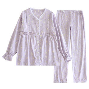 Vêtements lunaires de printemps et d'automne dessin animé femmes enceintes pures en attente de livraison pyjamas vêtements d'allaitement de maternité post-partum - Product Image 5