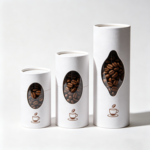 Biodegradable Eco-Friendly Disposable Cylinder Tube Packaging for Coffee Tea Protein with clear <b>window</b> - Product Image 2