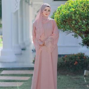<span class=keywords><strong>Vestido</strong></span> Abaya Islámico Sencillo con Mangas <span class=keywords><strong>de</strong></span> Encaje Floral para Oración, Estilo Malayo Indonesio <span class=keywords><strong>de</strong></span> Medio Oriente, <span class=keywords><strong>Vestido</strong></span> Musulmán para Mujer, Ropa con Hiyab - Product Image 6
