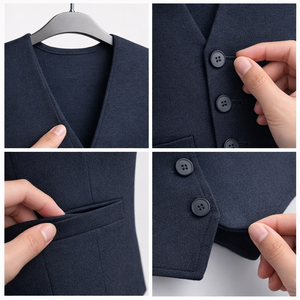 Elegant Solid Color V Neck Single Breasted Tailored Sleeveless Summer Outer Formal Office <strong>Women's</strong> Vests <strong>Waistcoats</strong> <strong>Knitted</strong> - Product Image 5