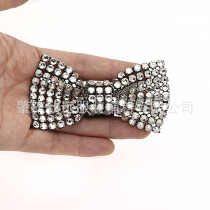 Crystal <b>Bow</b> Hair Clip 10 Cm Rhinestone DIY Jewelry Accessory For Party Fashion Hairwear - Product Image 1