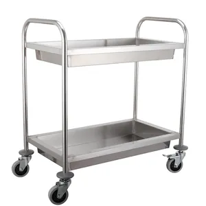 Stainless Steel Commercial Kitchen Tea Trolley High Quality Restaurant Service Trolley