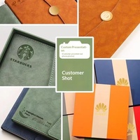 Nouvel ensemble cadeau de carnet de notes A5 de qualité professionnelle avec couverture en similicuir, reliure sans fil, impression de logo disponible